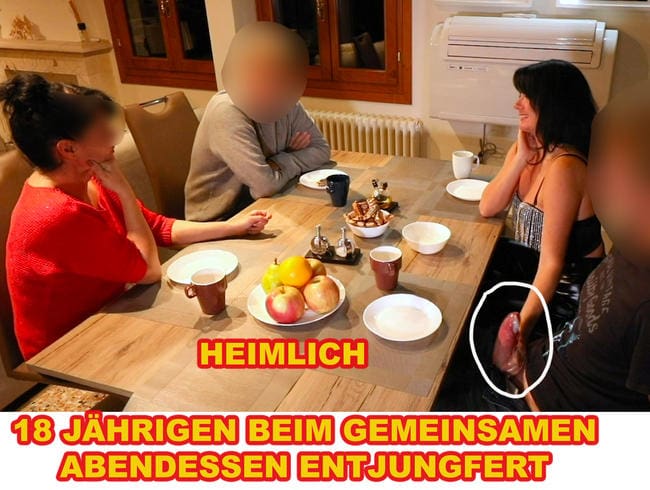 18 Jährigen beim gemeinsamen Abendessen entjungfert