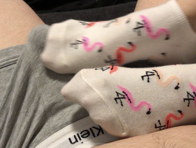 Foot Play - Weisse Socken und Wetlook Leggings