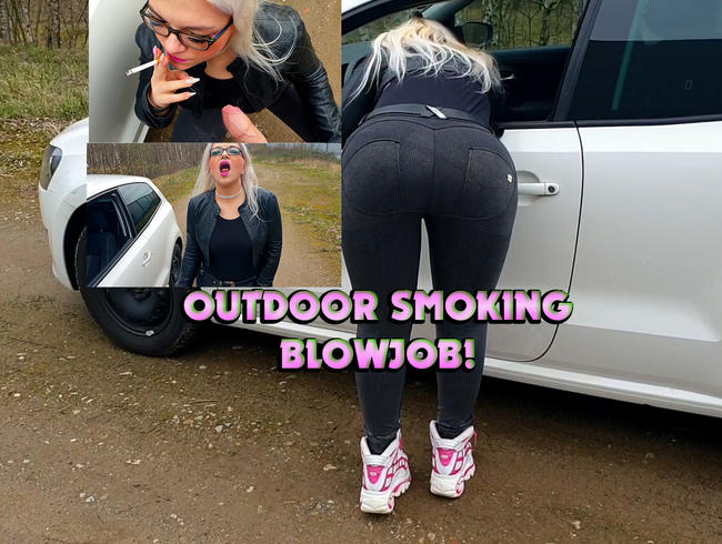 Outdoor Smoking Blowjob!
