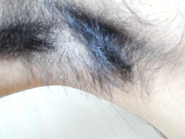 closeup of hairy underarm