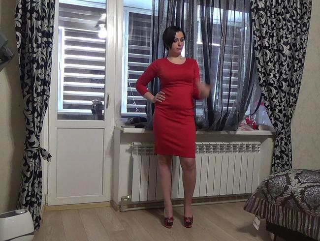 Das sexy mein Outfit N4 Modeling sexy rotes Kleid für dich