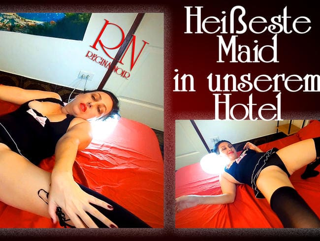 Das heißeste Dienstmädchen in unserem Hotel Flexible Dame aus Nylon- und Satin-Striptease-Dienstmädc