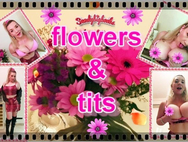 flowers and tits